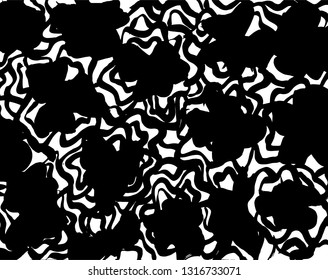 Brush grunge pattern. White and black vector.