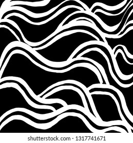 Brush grunge pattern. White and black vector.