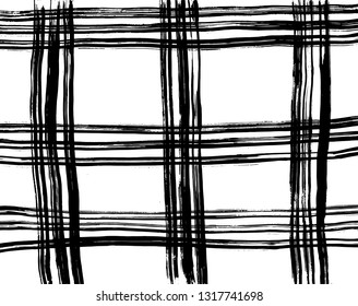 Brush grunge pattern. White and black vector.