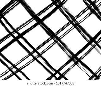 Brush grunge pattern. White and black vector.