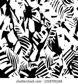 Brush grunge pattern. White and black vector.