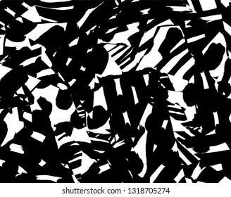 Brush grunge pattern. White and black vector.
