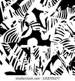 Brush grunge pattern. White and black vector.