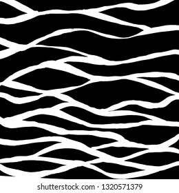 Simple Hand Drawing Black White Stripes Stock Vector (Royalty Free ...