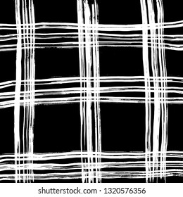 Brush grunge pattern. White and black vector.