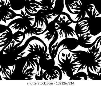 Brush grunge pattern. White and black vector.