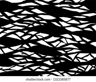 Brush grunge pattern. White and black vector.