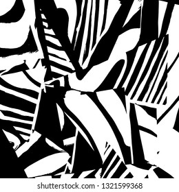 Brush grunge pattern. White and black vector.