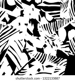 Brush grunge pattern. White and black vector.
