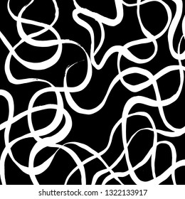 Brush grunge pattern. White and black vector.