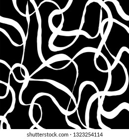 Brush grunge pattern. White and black vector.