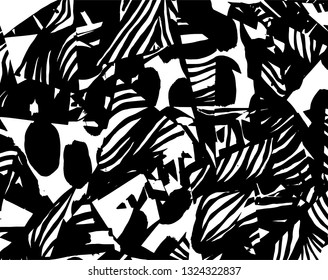 Brush grunge pattern. White and black vector.