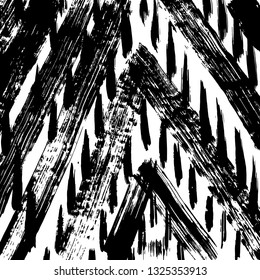 Brush grunge pattern. White and black vector.