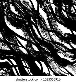 Brush grunge pattern. White and black vector.
