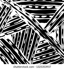 Brush grunge pattern. White and black vector.