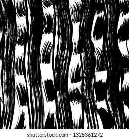 Brush grunge pattern. White and black vector.