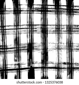 Brush grunge pattern. White and black vector.