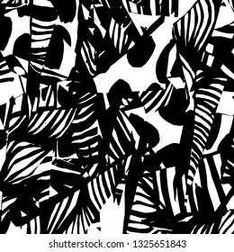 Brush grunge pattern. White and black vector.