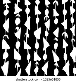 Brush grunge pattern. White and black vector.