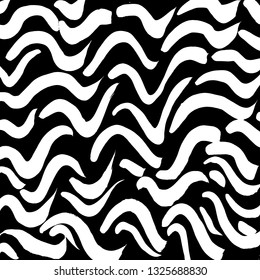 Brush grunge pattern. White and black vector.