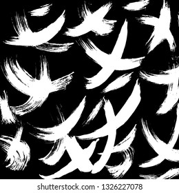 Brush grunge pattern. White and black vector.