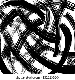 Brush grunge pattern. White and black vector.