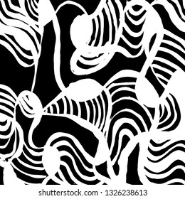 Brush grunge pattern. White and black vector.