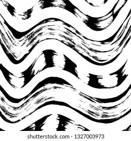 Brush grunge pattern. White and black vector.