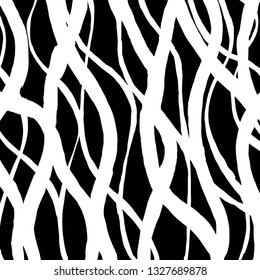 Brush grunge pattern. White and black vector.