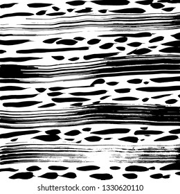 Brush grunge pattern. White and black vector.