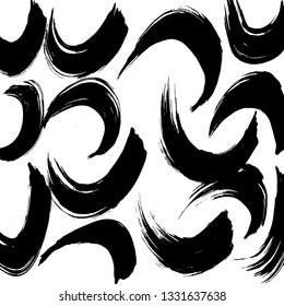 Brush grunge pattern. White and black vector.