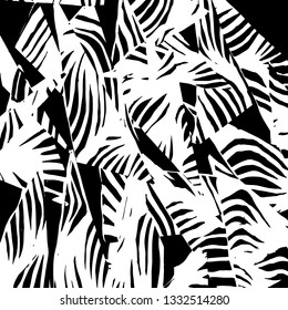 Brush grunge pattern. White and black vector.