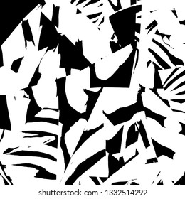 Brush grunge pattern. White and black vector.