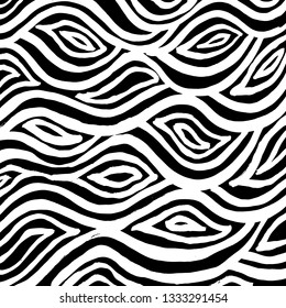 Brush grunge pattern. White and black vector.