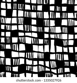 Brush grunge pattern. White and black vector.