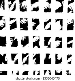 Brush grunge pattern. White and black vector.