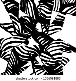 Brush grunge pattern. White and black vector.
