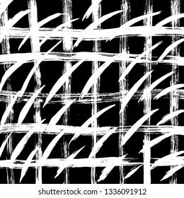Brush grunge pattern. White and black vector.
