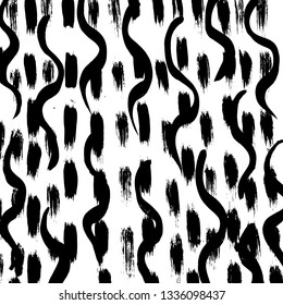 Brush grunge pattern. White and black vector.