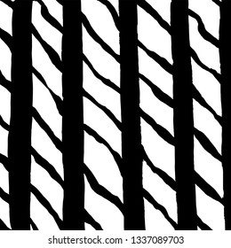 Brush grunge pattern. White and black vector.
