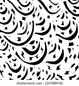 Brush grunge pattern. White and black vector.