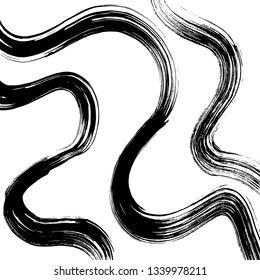 Brush grunge pattern. White and black vector.