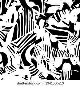 Brush grunge pattern. White and black vector.