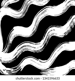 Brush grunge pattern. White and black vector.