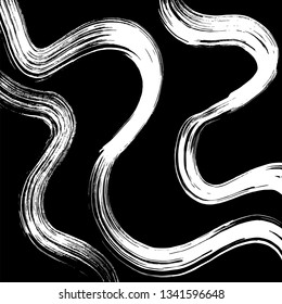 Brush grunge pattern. White and black vector.