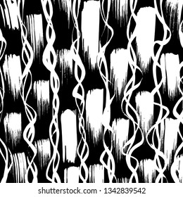 Brush grunge pattern. White and black vector.