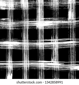 Brush grunge pattern. White and black vector.