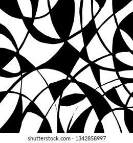 Brush grunge pattern. White and black vector.