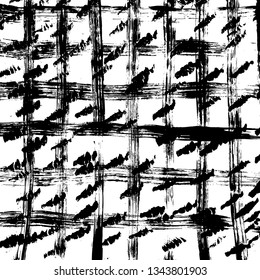 Brush grunge pattern. White and black vector.