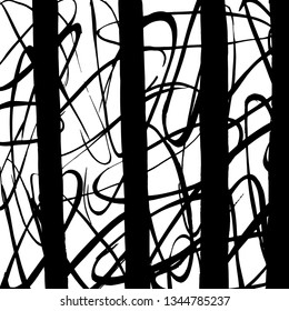 Brush grunge pattern. White and black vector.